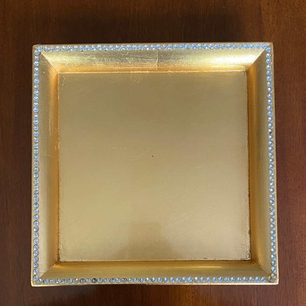 Murval Gold Square Tray with Silver Detailing